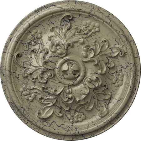 Ekena Millwork Katheryn Ceiling Medallion (Fits Canopies up to 2 1/8"), 14 1/2"OD x 2 3/4"P, Castle Stone Crackle CM14KTCSC